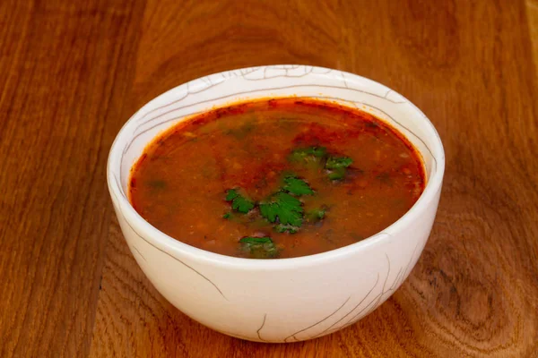 Kaukasische Charcho Suppe Mit Kräutern — Stockfoto