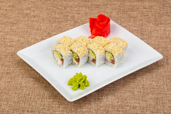 Rollo Frío Japonés Con Gambas — Foto de Stock