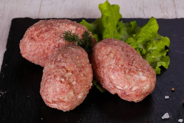 Raw Kotlet Mięso Mielone — Zdjęcie stockowe