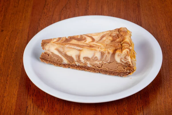 Pedaço Saboroso Doce Cheesecake — Fotografia de Stock