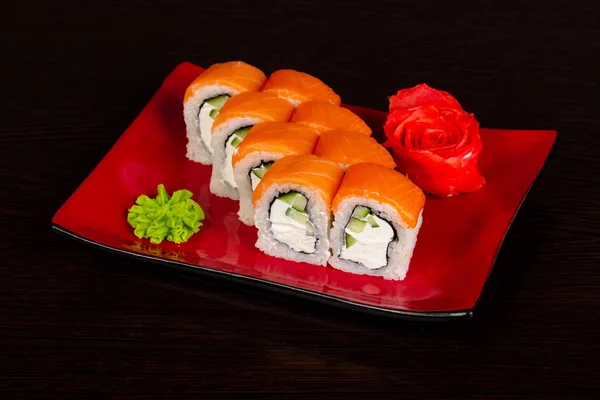 Japanese Traditional Roll Salmon — Stock Photo, Image