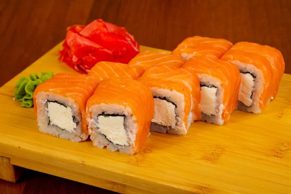 Roll Salmon Soft Cheese — Stock Photo, Image