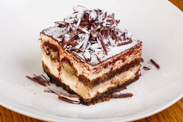 Édes Tiramisu Torta Csokoládé — Stock Fotó