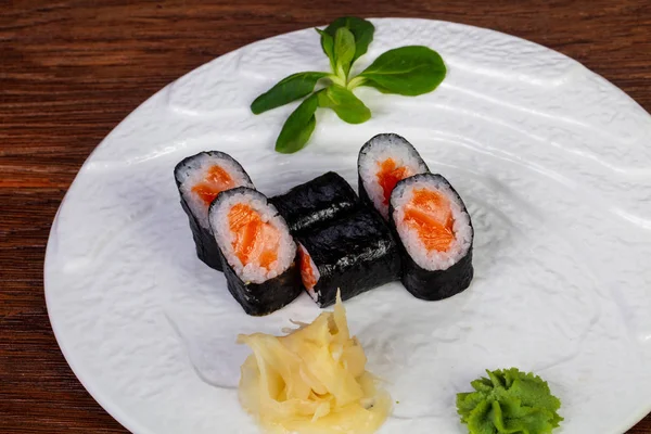 Japanese Traditional Maki Roll Salmon — Stock Photo, Image