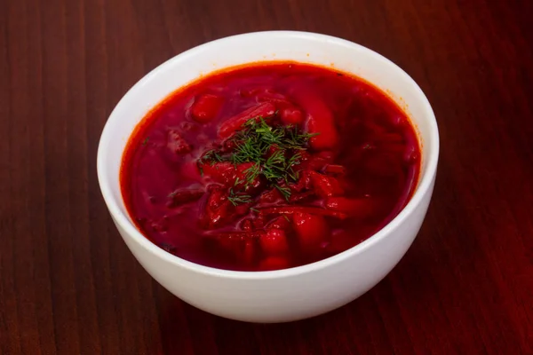 Borsch Ruso Tradicional Con Carne — Foto de Stock