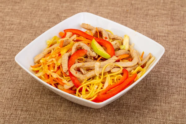 Wook Noodle Chicken Vegetables Spices — Stock Photo, Image