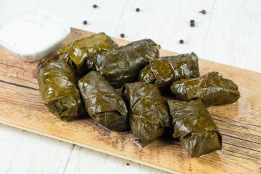 Geleneksel dolma üzüm etli yaprakları