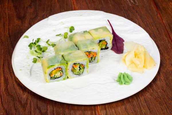 Japanese Vegan Roll Vegetables — Stock Photo, Image