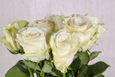 İzole beyaz gül buketi