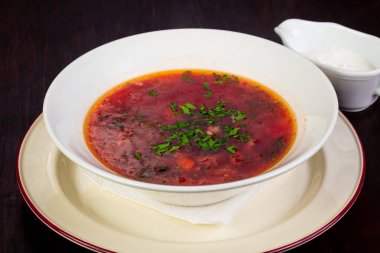 Rus çorbası Pancar çorbası krem