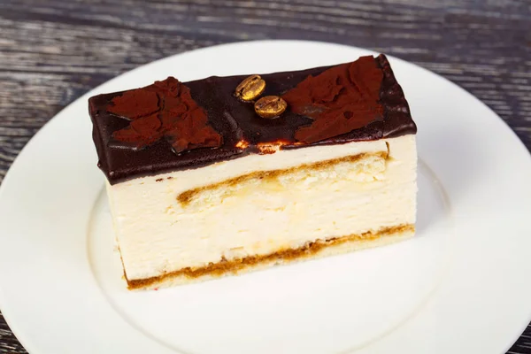 Deliziosa Torta Latte Piccione Con Fagioli Caffè Cima — Foto Stock