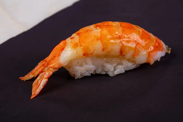 Gamberetti Nigiri Sushi Sfondo Pietra — Foto Stock