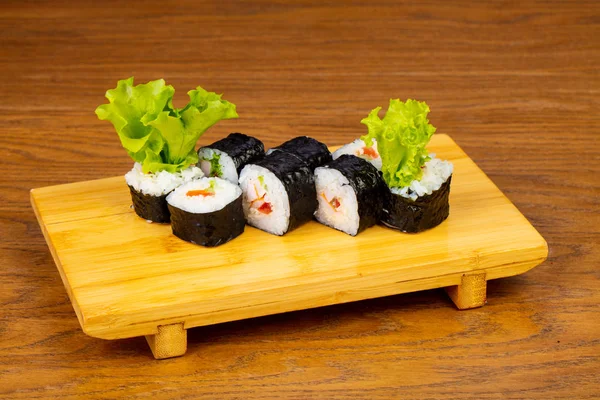 Ceasar Pyszne Sushi Rolls Sałatą — Zdjęcie stockowe