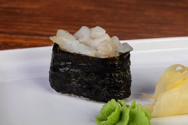 Jepang Sushi Gunkan Dengan Ekor Kuning — Stok Foto