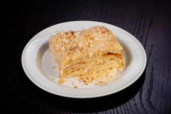 Вкусный Наполеоновский Торт Сливками — стоковое фото