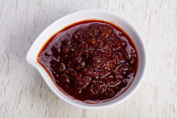 Spicy bowl of chili sauce