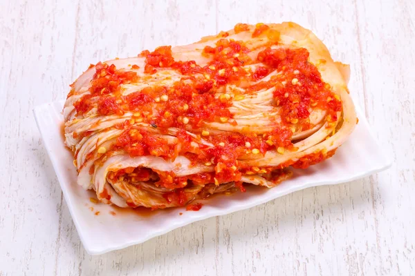 Kimchi Fermenterad Kål Skålen — Stockfoto