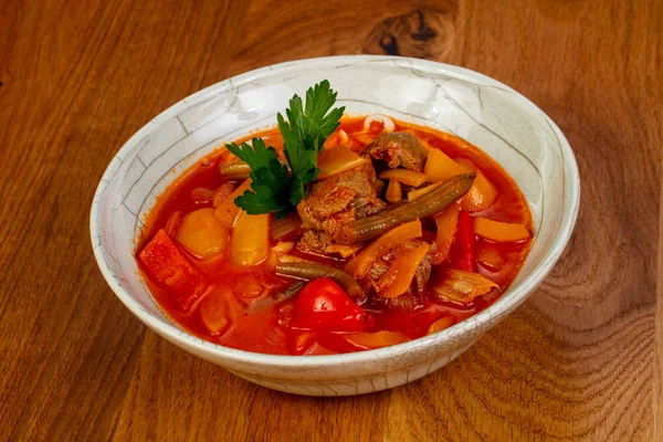 Traditional lagman soup with lamb — Stock Image Traditional Lagman Soup Lamb Stock Photo