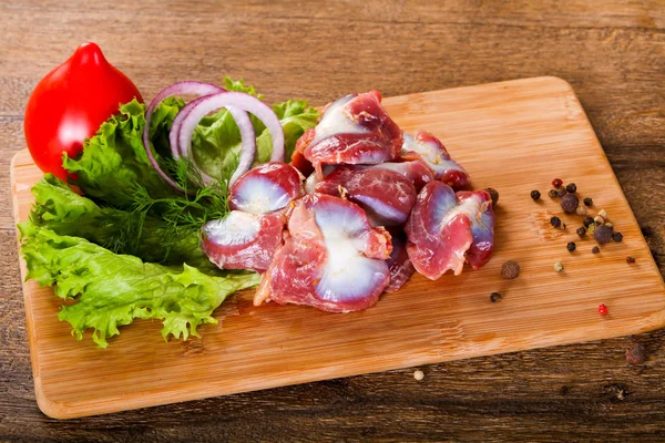 Stomaco Pollo Crudo Cucinare — Foto Stock