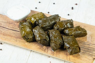 Geleneksel dolma üzüm etli yaprakları