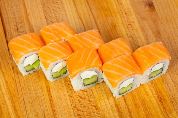 Roll Salmon Soft Cheese — Stock Photo, Image