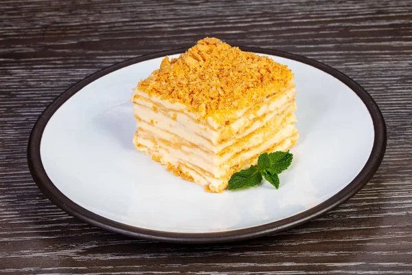 Köstliche Napoleon Desserttorte Minze — Stockfoto