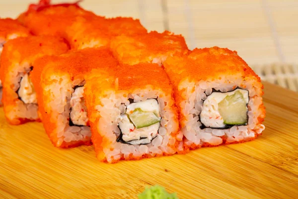 Tasty California Rolls Crab Meat Cucumber — Stock Photo, Image