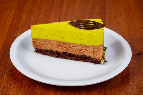 Смачний Фісташковий Шоколадний Торт — стокове фото