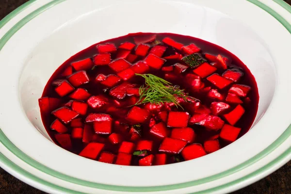 Delicious Beet Soup Herbs — Stock Photo, Image