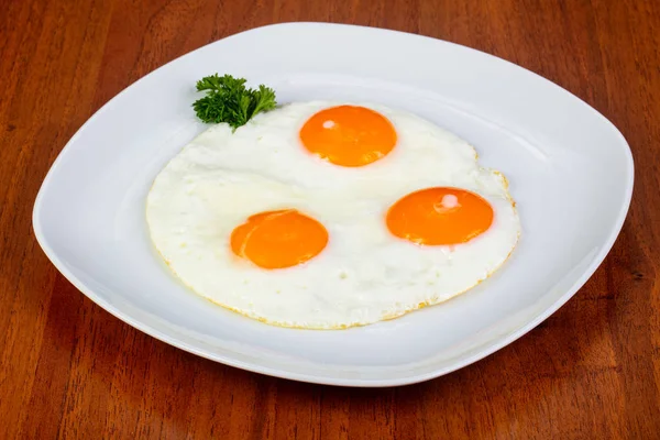 Γευστικό Πρωινό Τηγανητά Αυγά — Φωτογραφία Αρχείου