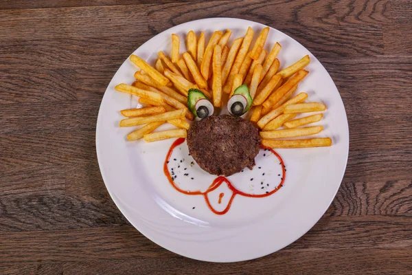 Kids menu - cutlet with French potato