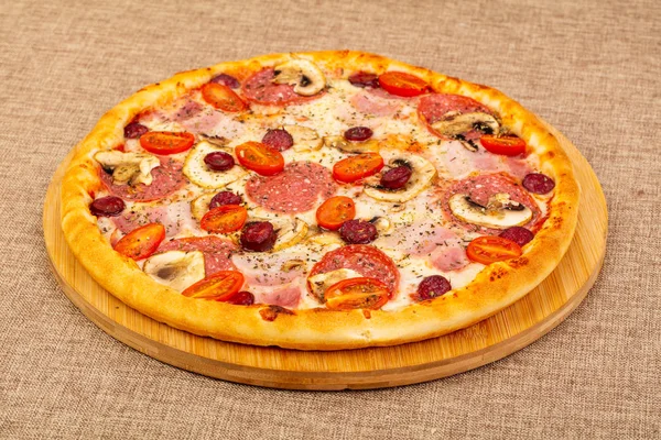 Pizza Mix Assortie Mit Fleisch Und Käse — Stockfoto