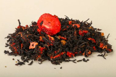 Aroma çay yığın meyve, meyveler ve otlar ile