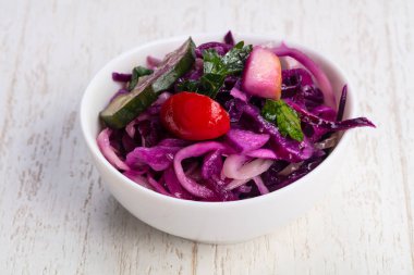 İştah açıcı lahana salatası raddish ve salatalık