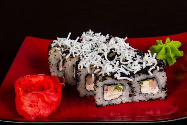 Rolo Tradicional Japonês Com Salmão — Fotografia de Stock