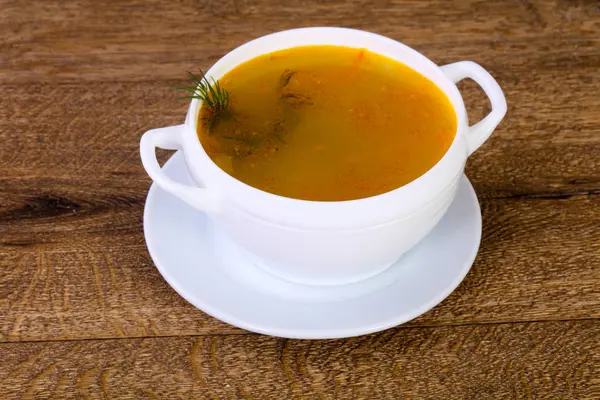 Chicken Soup Vegetables Herbs — Stock Photo, Image