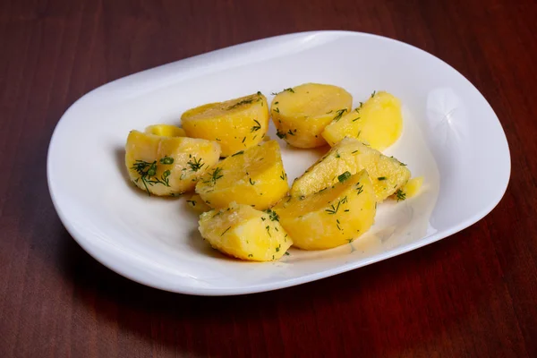 Gekookte Jonge Aardappel Met Dille — Stockfoto