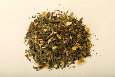 Aroma çay yığın meyve, meyveler ve otlar ile