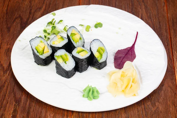 Japanese Traditional Cold Avocado Roll — Stock Photo, Image
