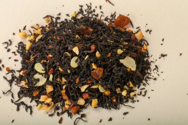 Aroma çay yığın meyve, meyveler ve otlar ile