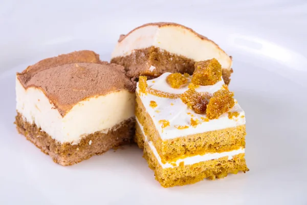 Torta Dolce Fresca Con Panna — Foto Stock