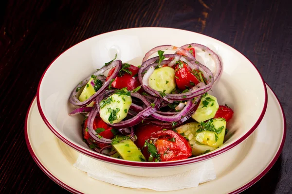 Salada Georgiana Com Legumes Cebola — Fotografia de Stock