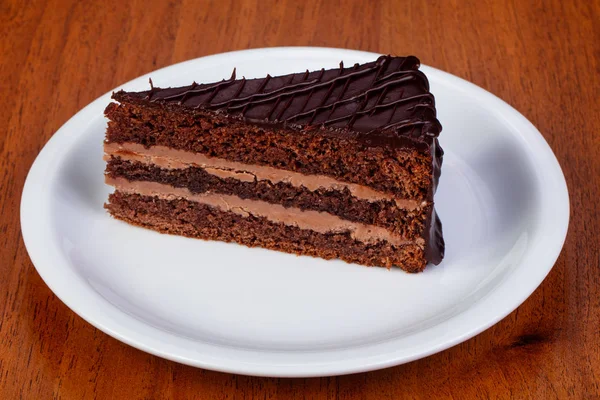 Delicious chocolate cream Prague cake