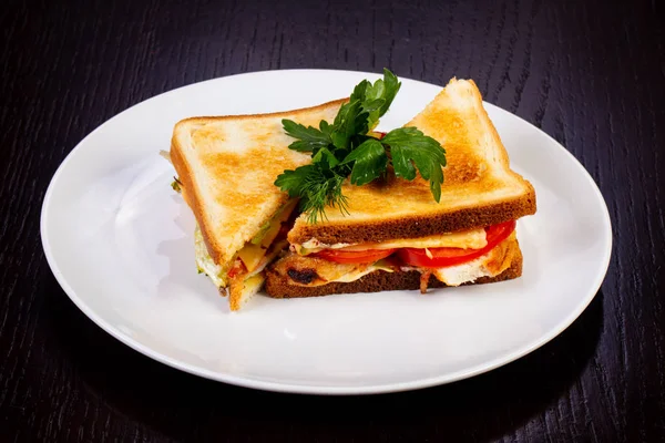 Läckra Caesar Sandwich Med Kyckling — Stockfoto