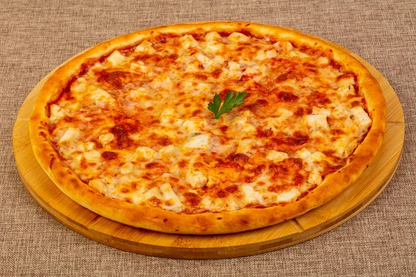 Pizza Margarita Med Ost Och Tomater — Stockfoto