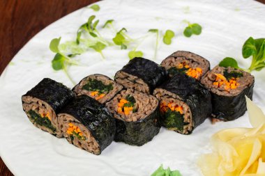 Japon vegan soba ile rulo