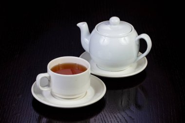 Siyah çay fincan sıcak