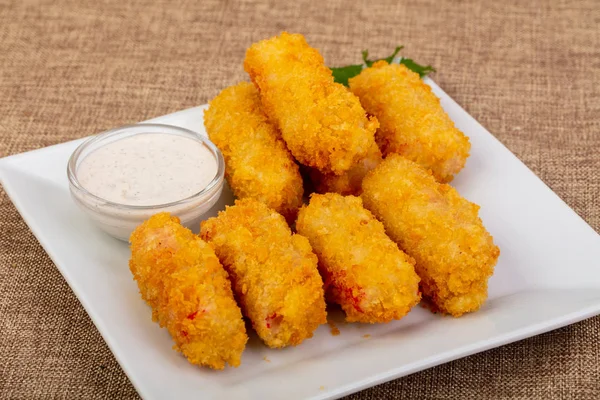 Yengeç eti sopa tempura sos ile