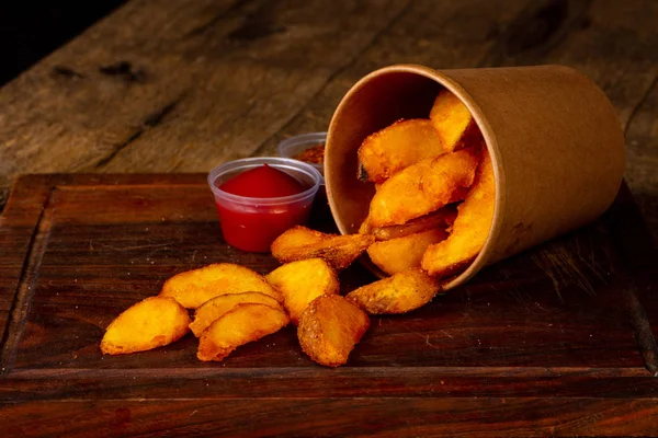 Papas Fritas Con Salsa — Foto de Stock