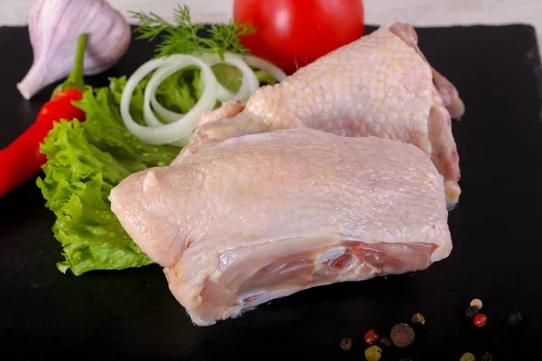 Raw chicken parts for soup cooking